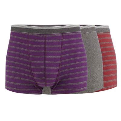 The Collection Big and tall pack of three purple striped hipster trunks